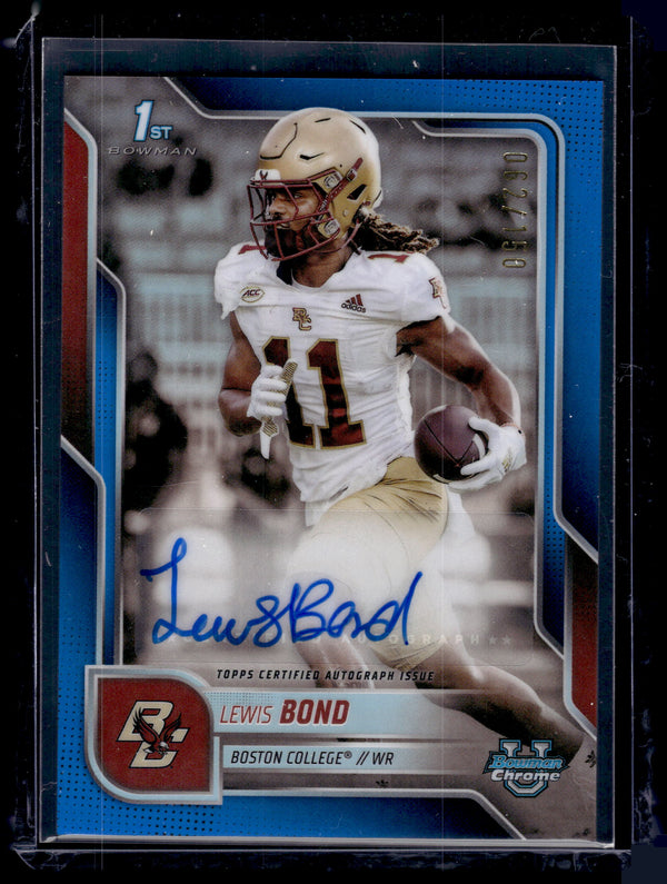 2025 Topps Bowman Chrome Football U Lewis Bond #BCA-LBO Blue /150 Auto