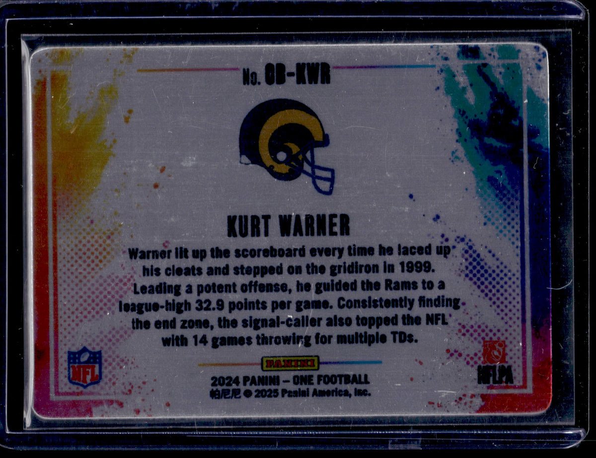 HL-P01 2024 Panini One Football Kurt Warner #CB-KWR Color Blast Metal SSP