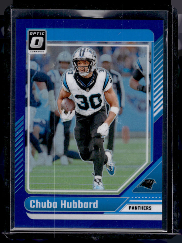2024 Panini Donruss Optic Prizm Chuba Hubbard #28 Blue Prizm /199