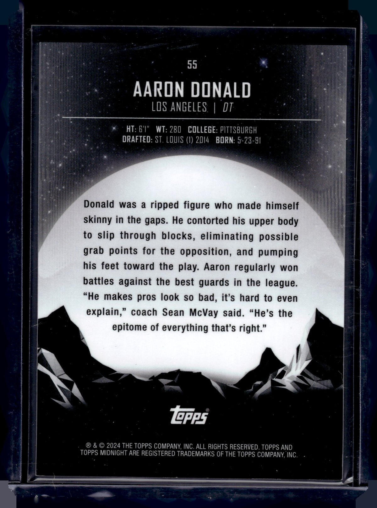 HL-P02 2024 Topps Midnight Aaron Donald #55 Orange Refractor /50