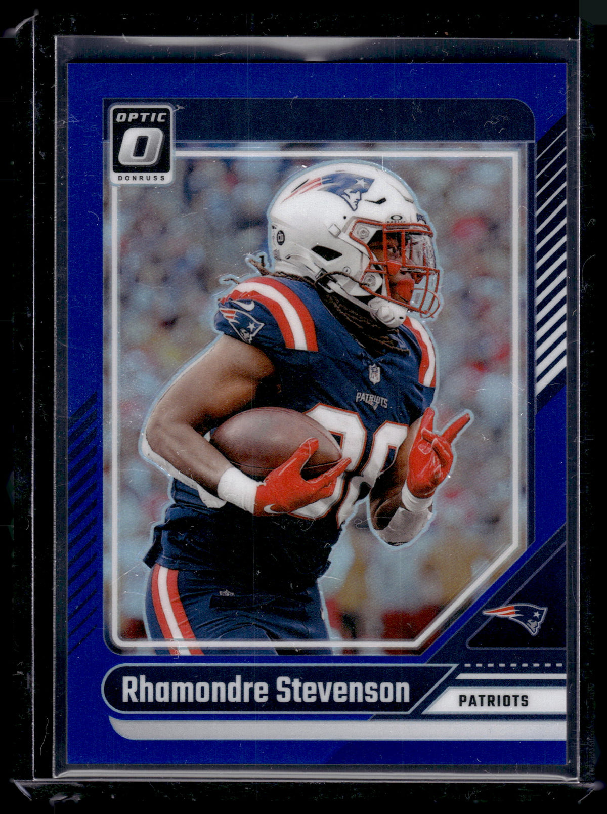 HL-P02 2024 Panini Donruss Optic Rhamondre Stevenson #134 Blue /199