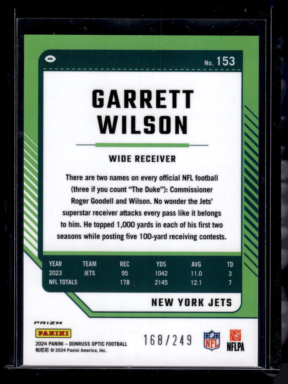 HL-P02 2024 Panini Donruss Optic Garrett Wilson #153 Orange /249