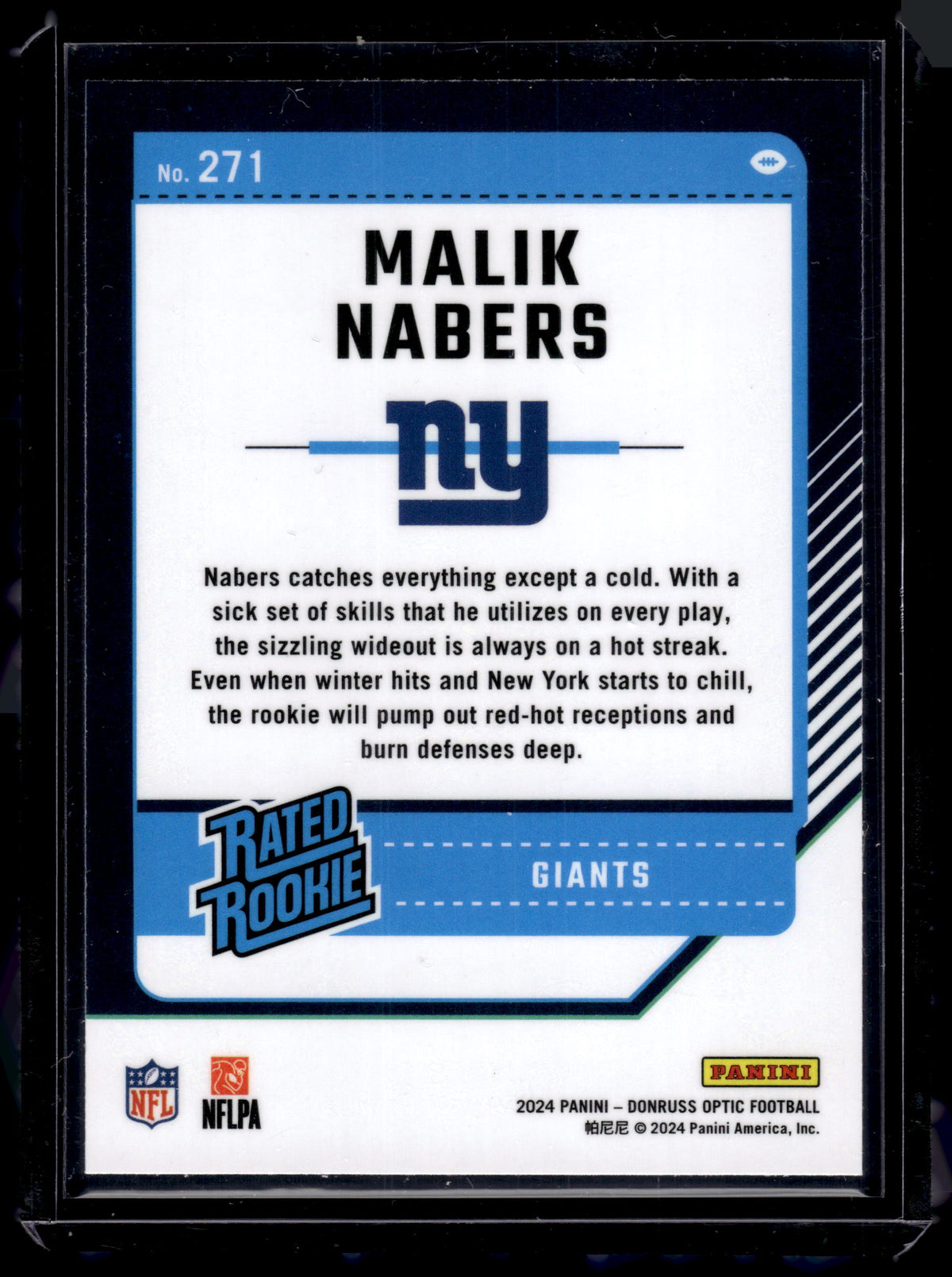 HL-P02 2024 Panini Donruss Optic Malik Nabers #271 Base Rated Rookie