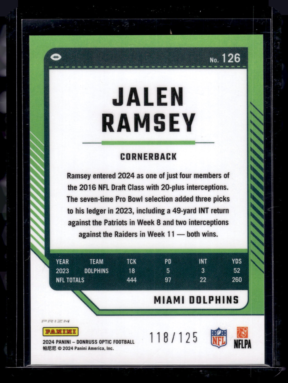 HL-P02 2024 Panini Donruss Optic Jalen Ramsey #126 Red /125