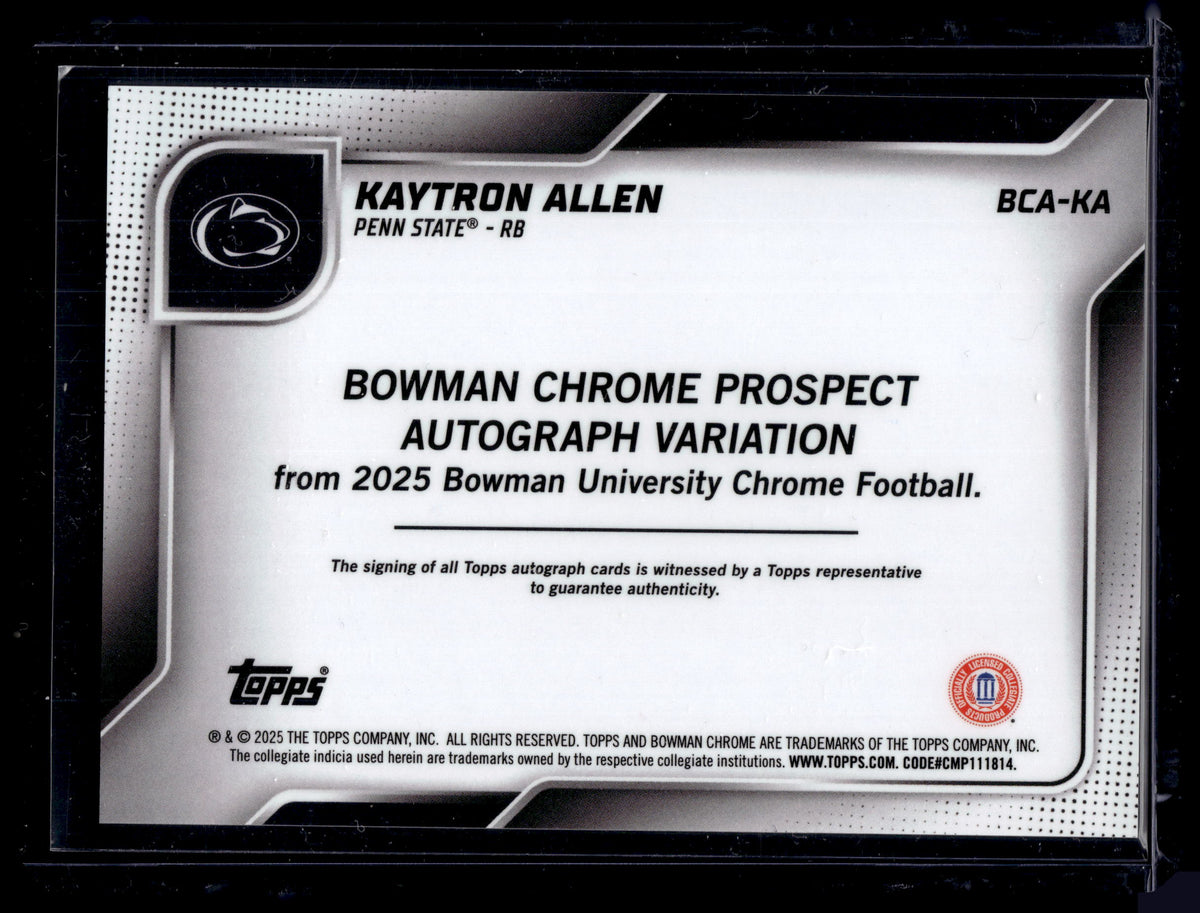 HL-P02 2025 Bowman Chrome U Kaytron Allen #BCA-KA Green Refractor /99 Auto