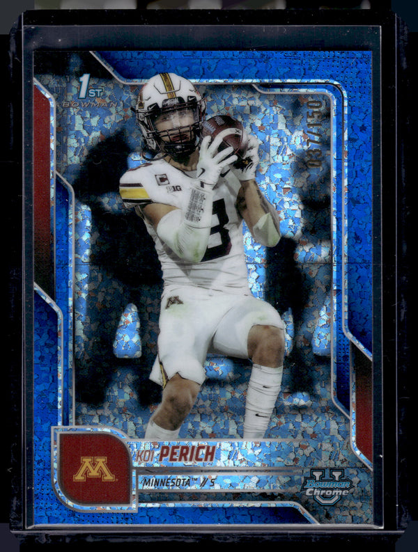 2025 Bowman Chrome University Koi Perich #116 Blue Mini-Diamond /150