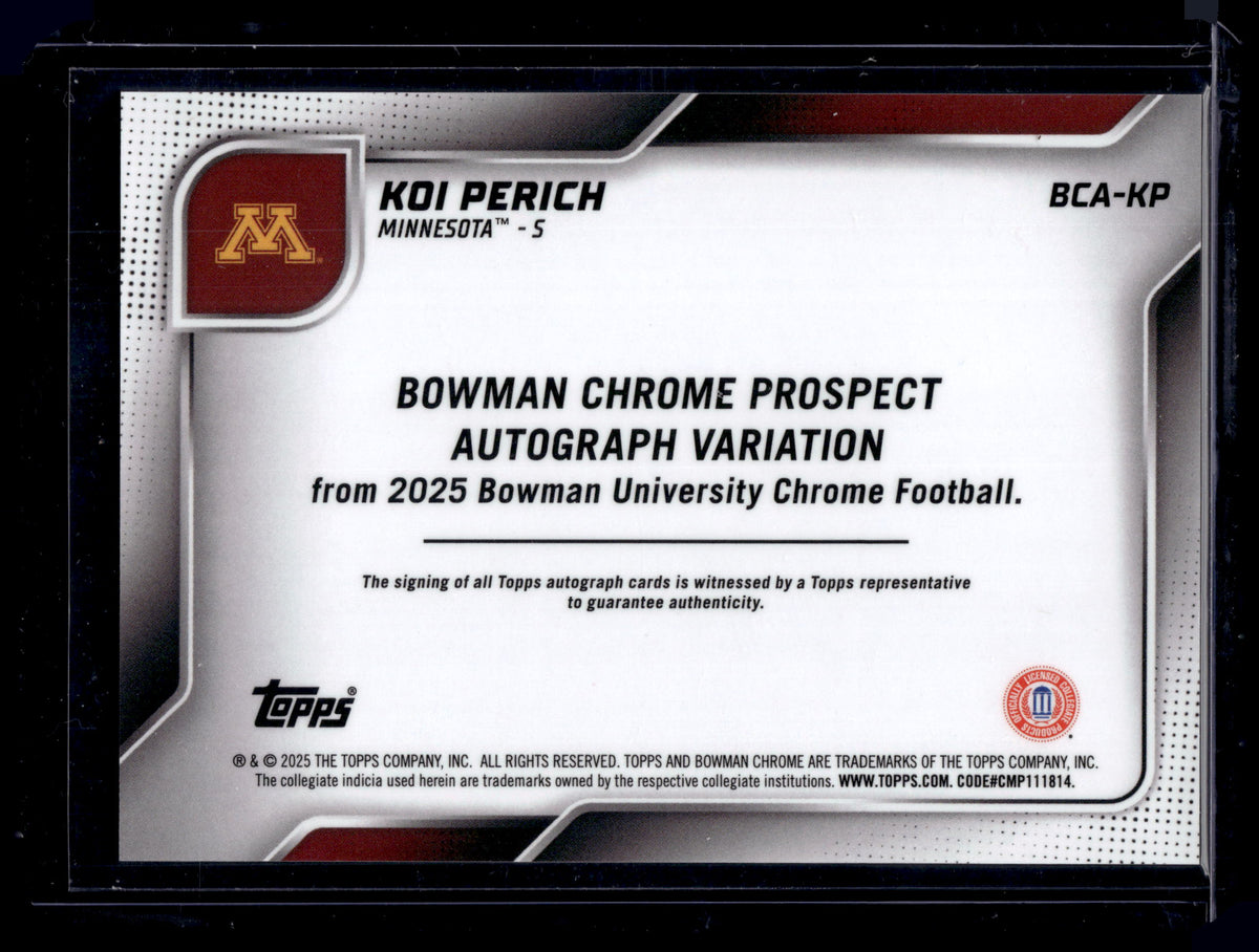 HL-P02 2025 Bowman Chrome U Football Koi Perich #BCA-KP Auto
