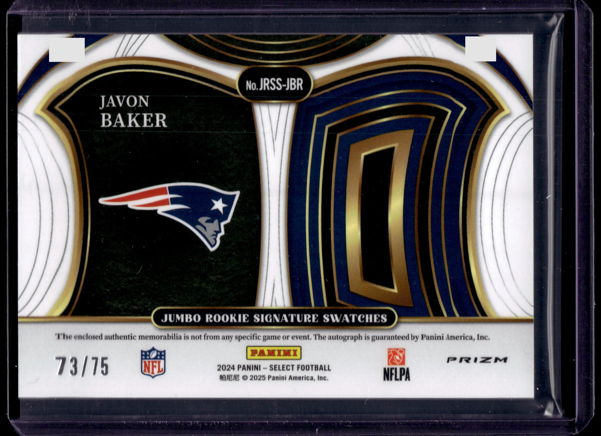 HL-P02 2024 Panini Select Jumbo Rookie Signature Javon Baker #JRSS-JBR /75 Auto