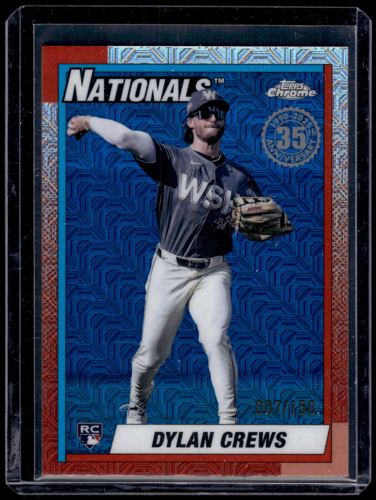HL-P02 2025 Topps Chrome 1990 Dylan Crews #T90C-144 Silver Blue Mojo /150 RC