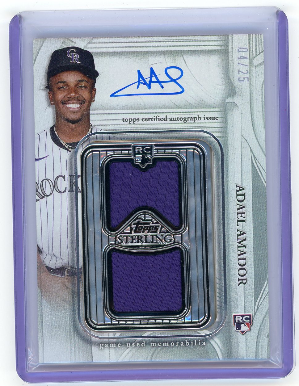 HL-P02 2025 Topps Sterling Adael Amador #SDBA-AA /25 Auto Game-Used RC