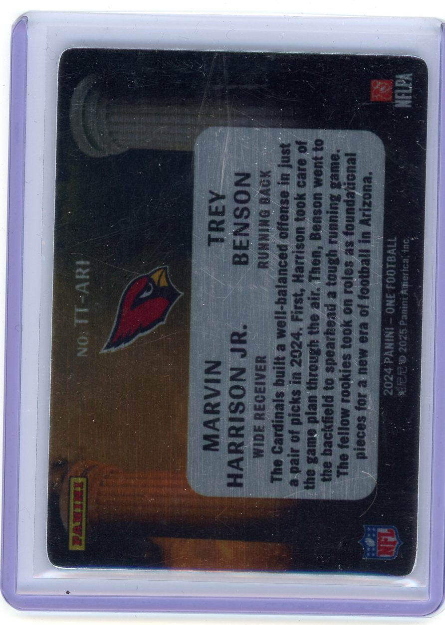 HL-P02 2024 Panini One Team Titans Marvin Harrison Jr. Trey Benson #TT-ARI RC