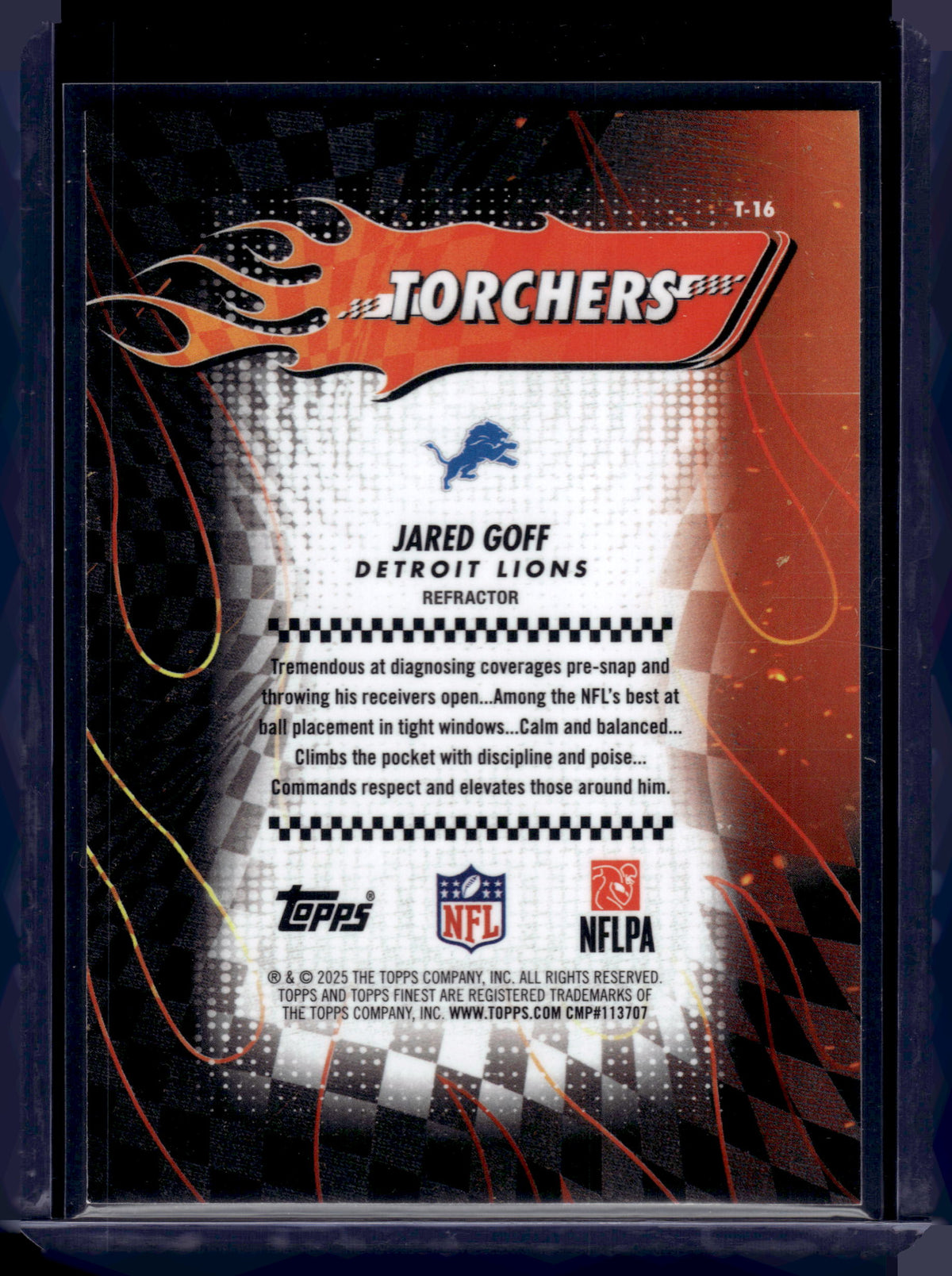 HL-INV 2025 Topps Finest Torchers Jared Goff #T-16 Refractor