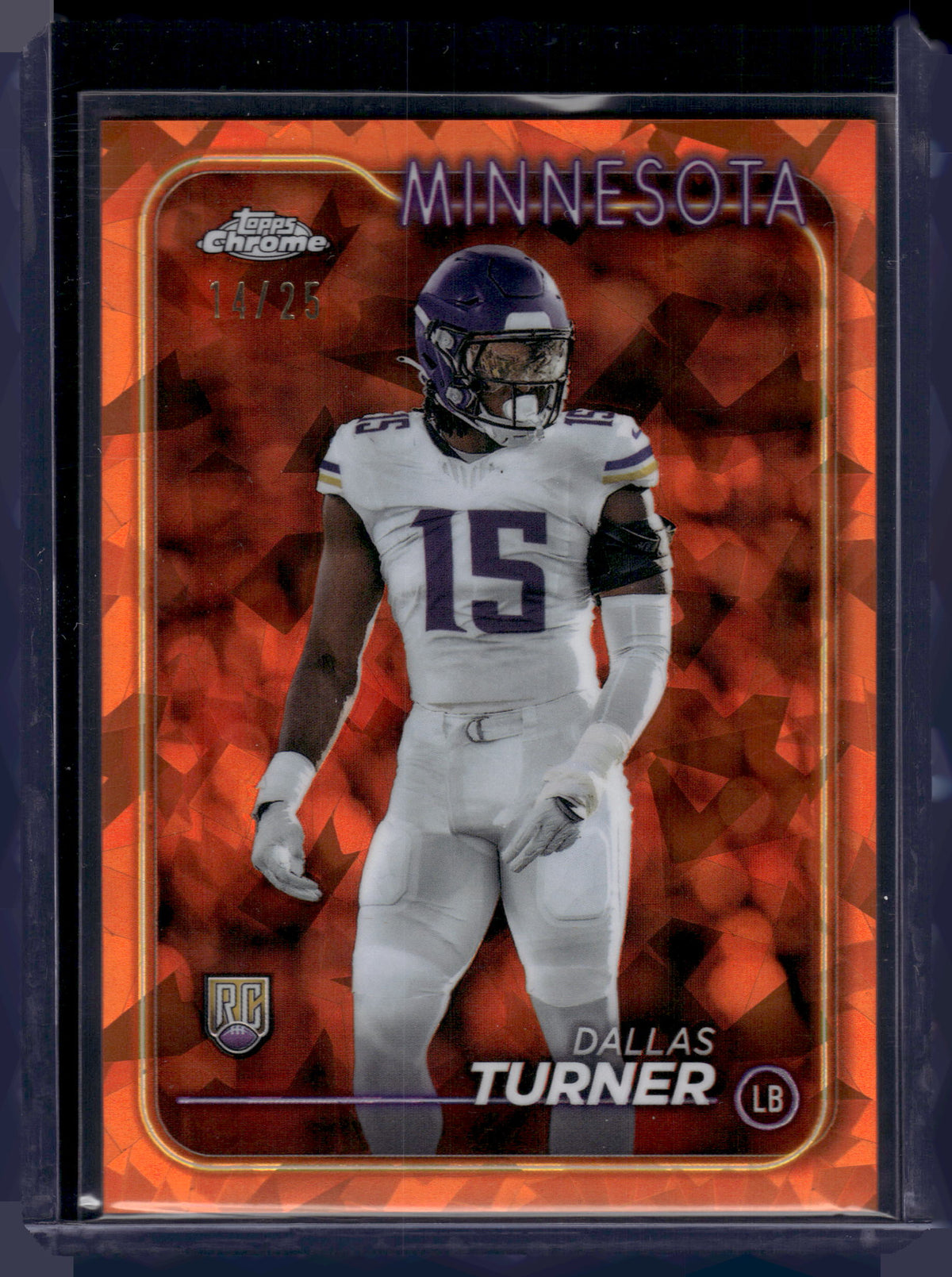 HL-INV 2024 Topps Chrome Dallas Turner #221 Orange Sapphire /25 RC