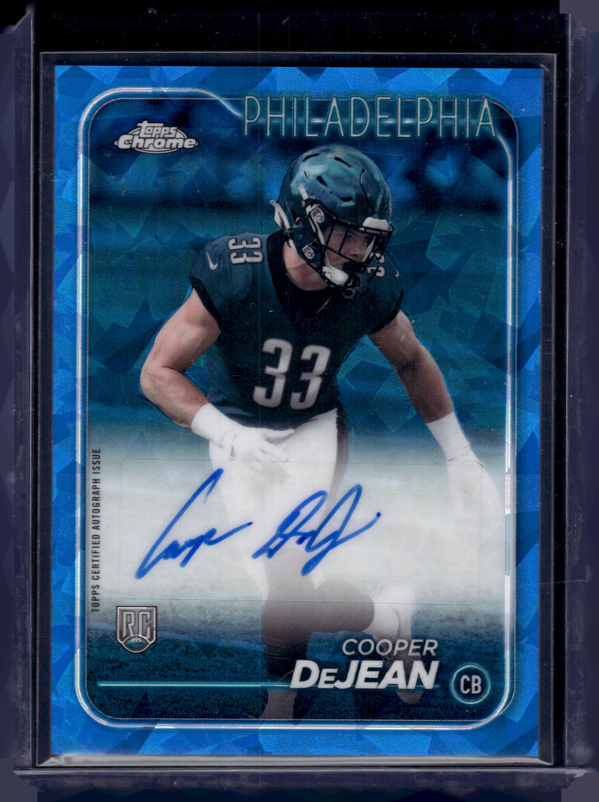 HL-INV 2024 Topps Chrome Cooper DeJean #RA-CDE Blue Sapphire RC