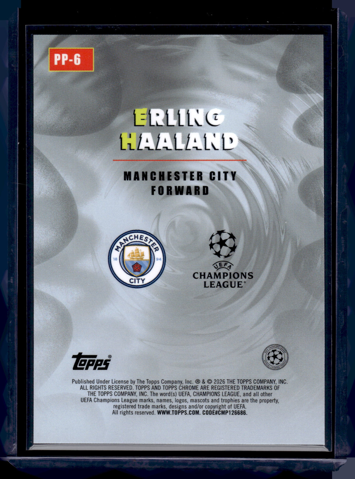 HL-INV 2026 Topps Chrome UEFA Power Players Erling Haaland #PP-6 Refractor