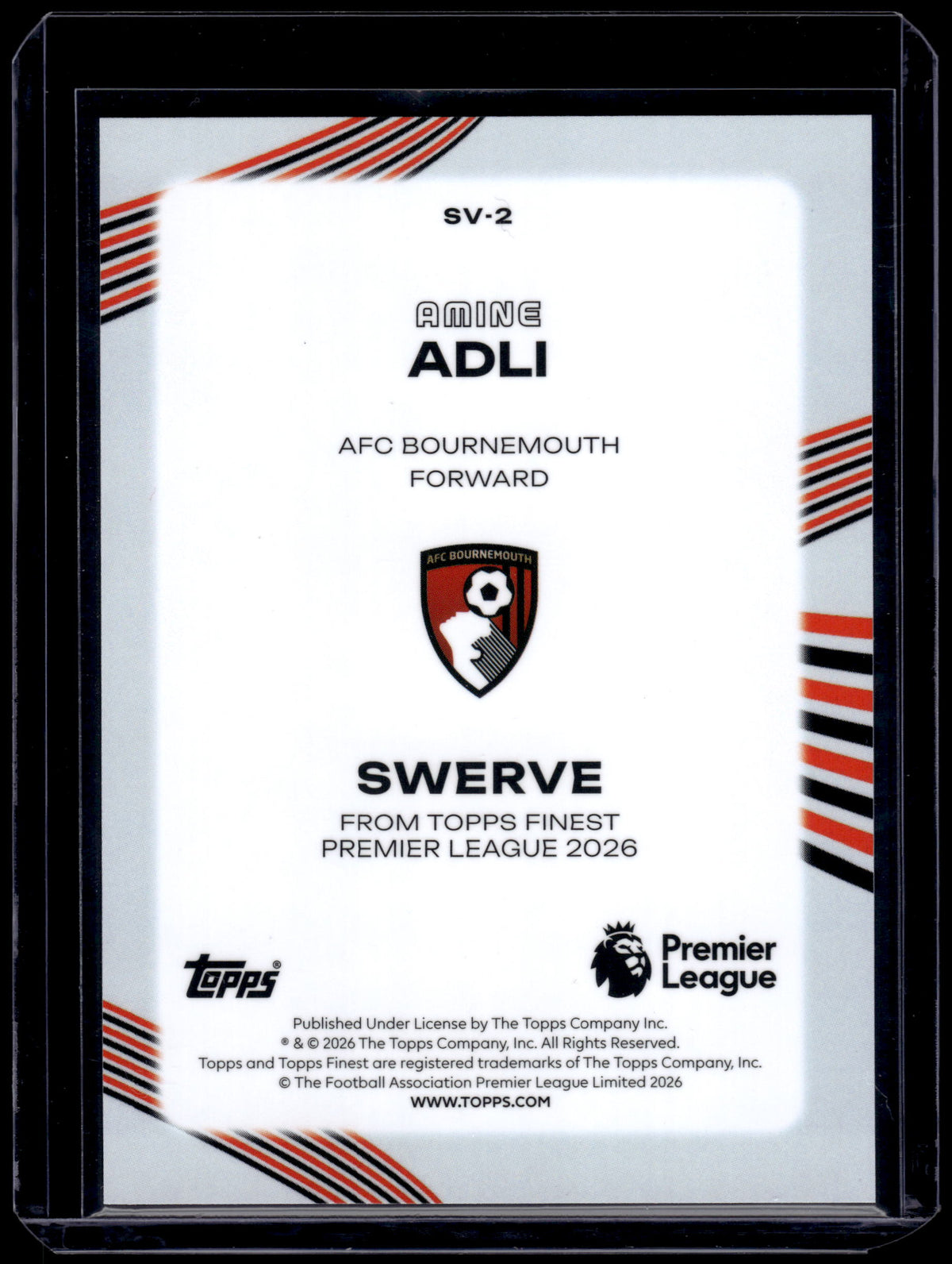 HL-INV 2026 Topps Finest Premier League Swerve Amine Adli #SV-2 Refractor
