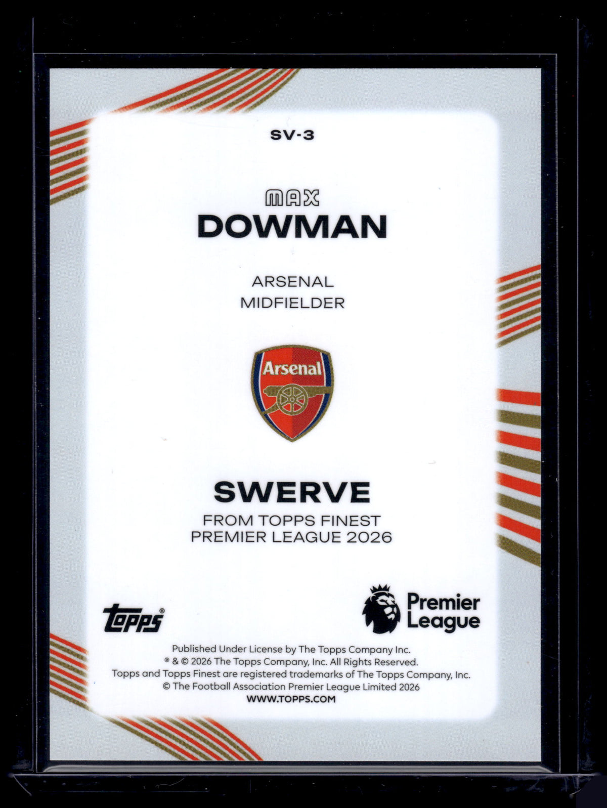 HL-INV 2026 Topps Finest Swerve Max Dowman #SV-3 Refractor RC