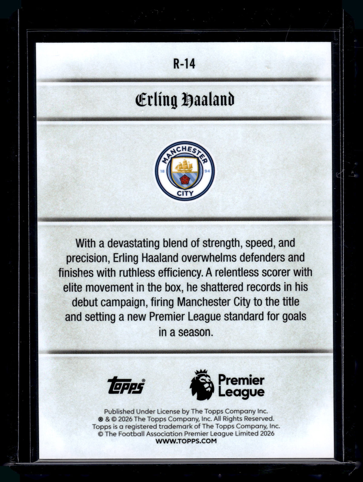 HL-INV 2026 Topps Merlin Renaissance Erling Haaland #R-14 Case Hit SP