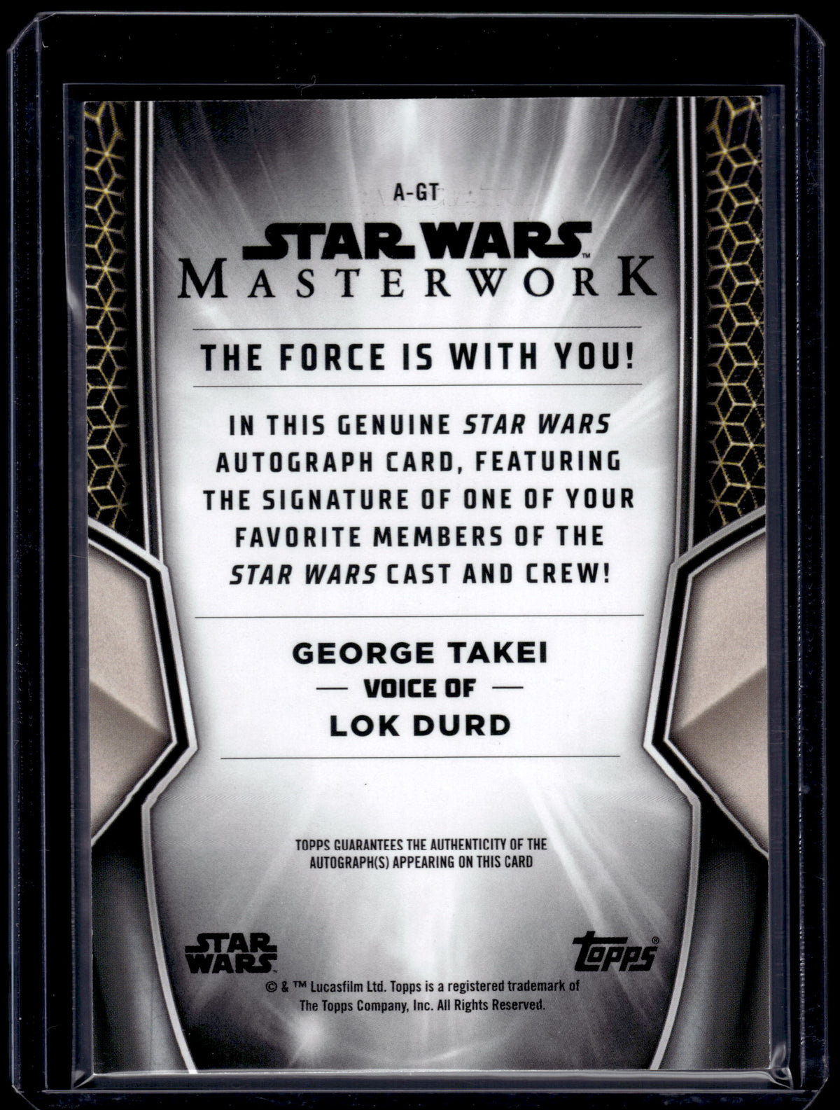 HL-INV 2025 Topps Star Wars Masterwork George Takei Auto #A-GT