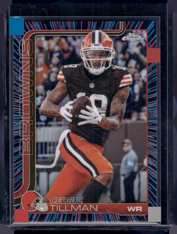 2025 Topps Chrome Cedric Tillman #67 Neon Pulse Refractor