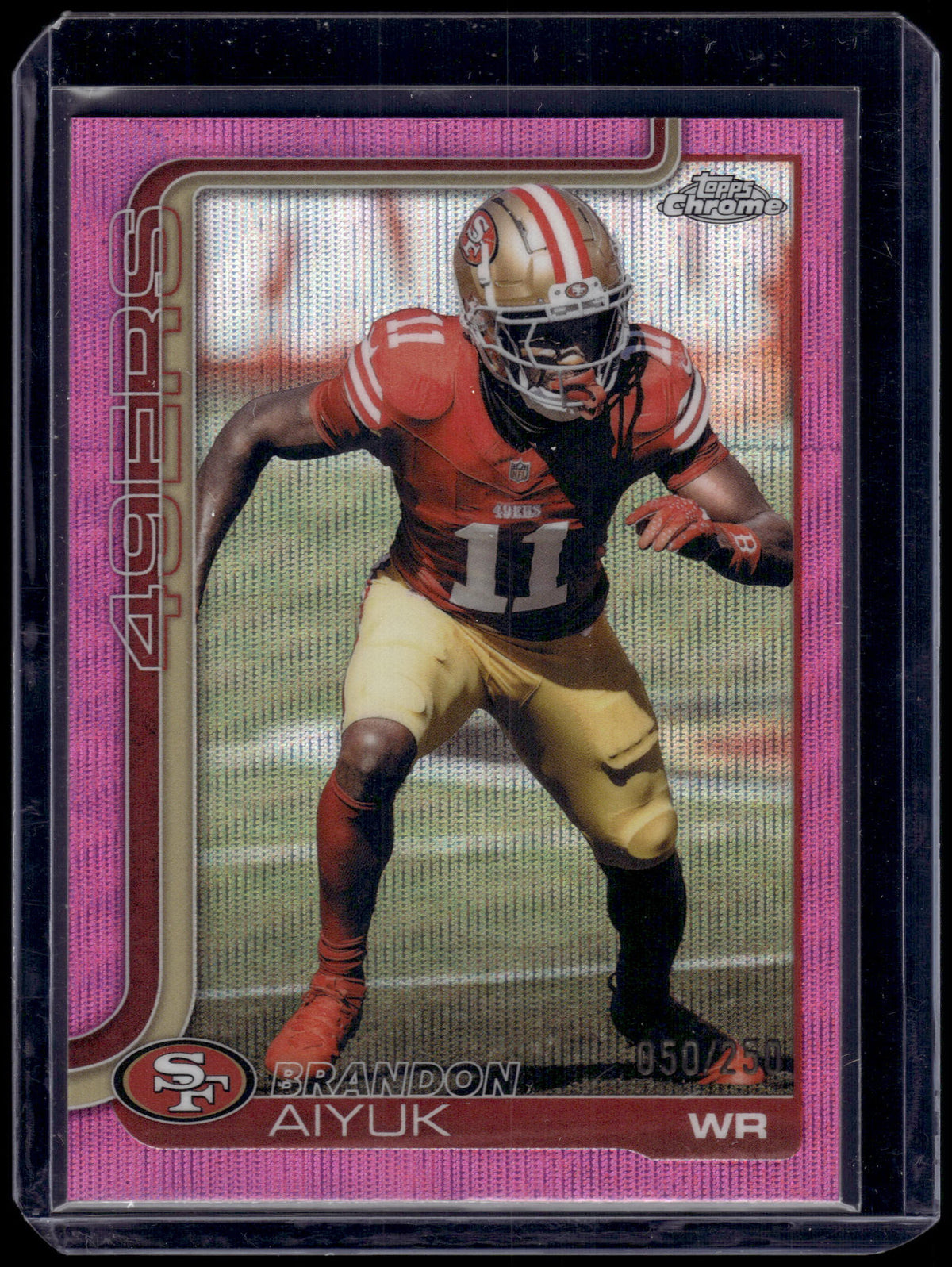 HL-INV 2025 Topps Chrome Brandon Aiyuk #266 Pink Wave Refractor /250