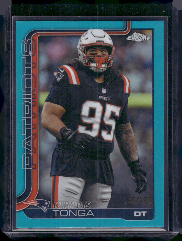 2025 Topps Chrome Khyiris Tonga #214 Aqua Refractor /199