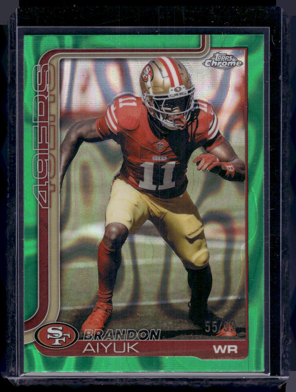 2025 Topps Chrome Brandon Aiyuk #266 Green Lava Refractor /99