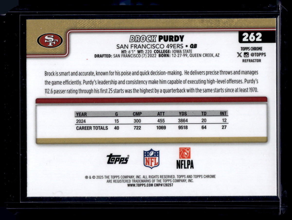 HL-INV 2025 Topps Chrome Brock Purdy #262 Refractor