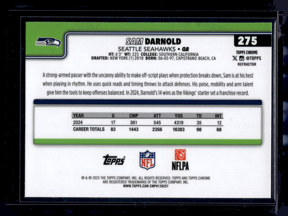HL-INV 2025 Topps Chrome Sam Darnold #275 Refractor