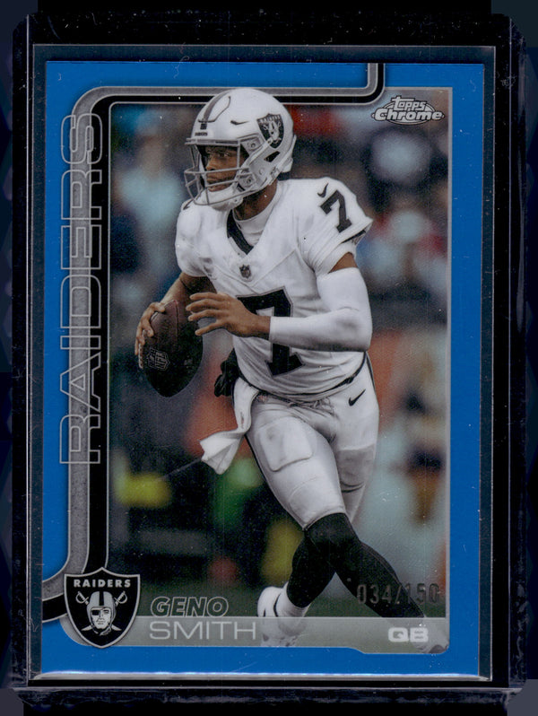 2025 Topps Chrome Geno Smith #179 Blue Refractor /150