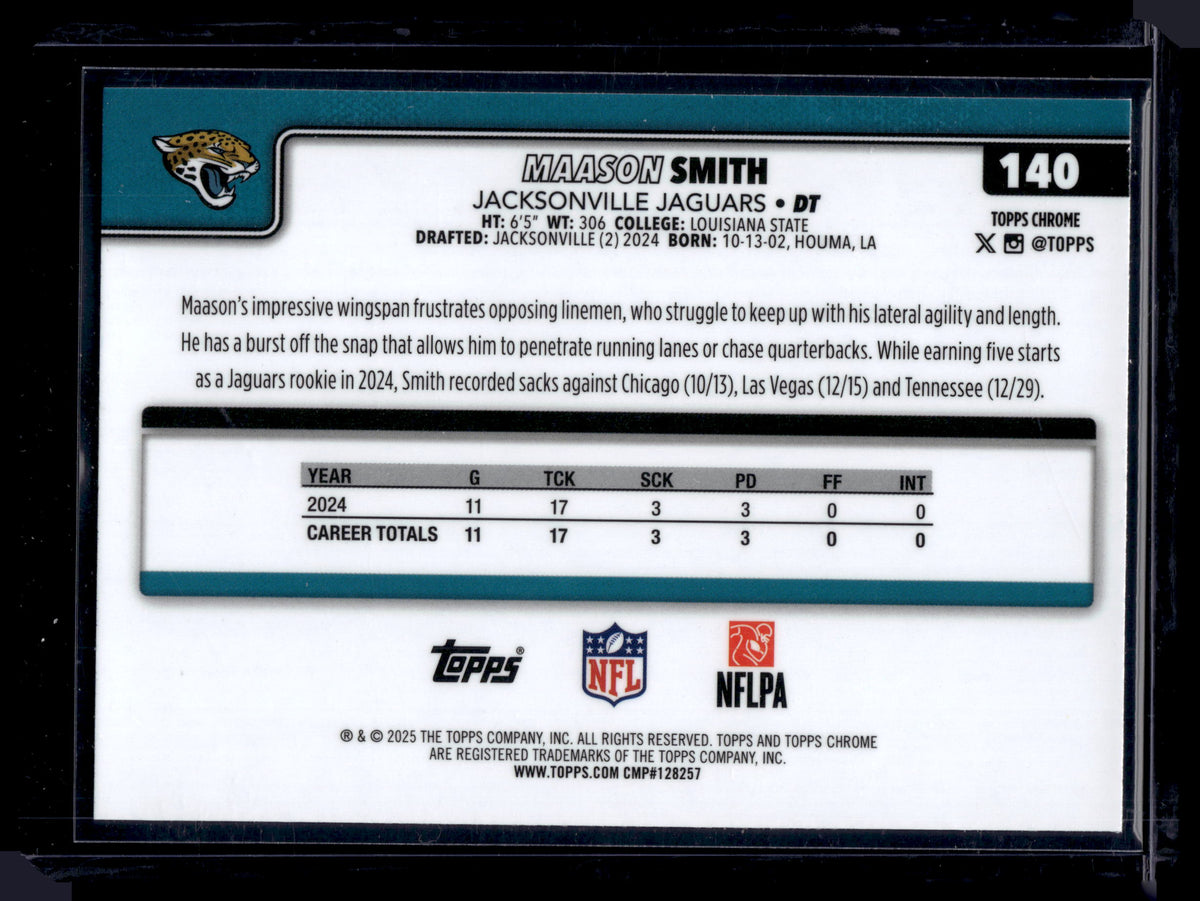 HL-INV 2025 Topps Chrome Maason Smith #140 Prism