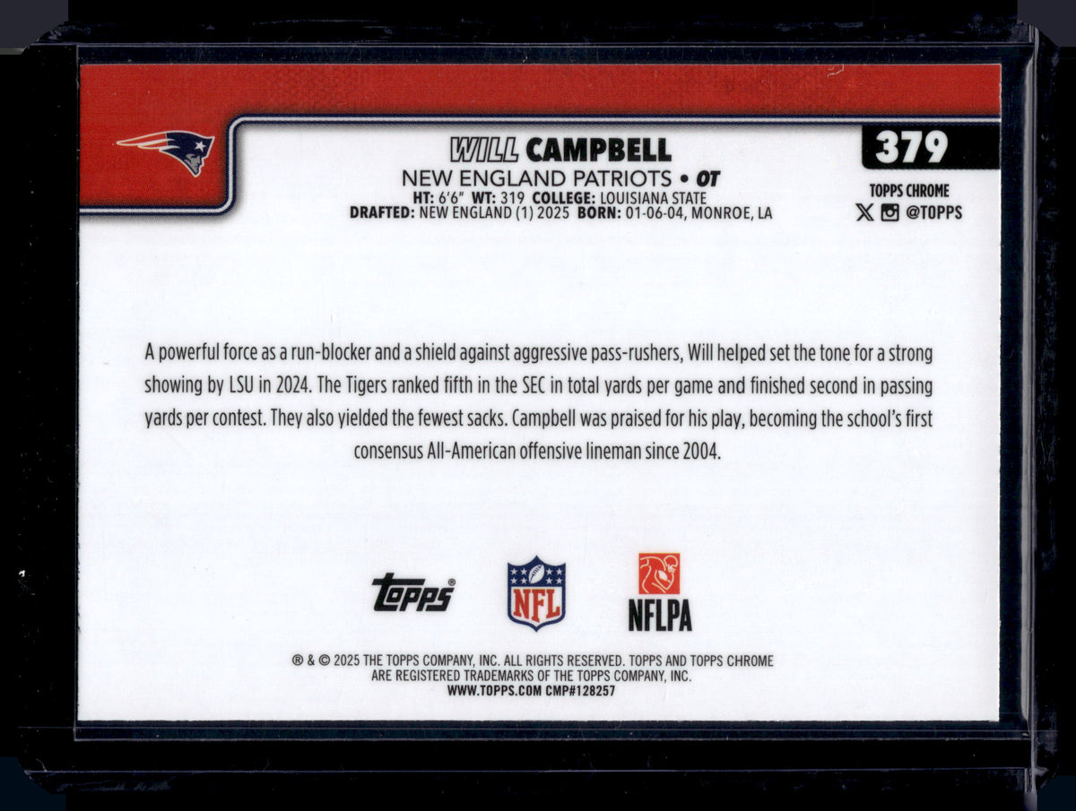 HL-INV 2025 Topps Chrome Will Campbell #379 Prism RC