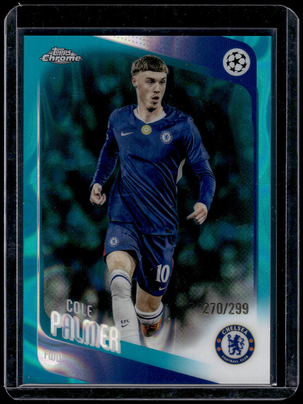 2026 Topps Chrome UEFA Club Competitions Cole Palmer #118 Aqua Lava /299