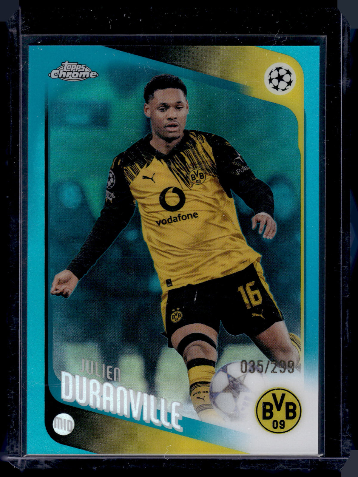 HL-INV 2026 Topps Chrome UEFA Champions League Julien Duranville #25 Teal /299
