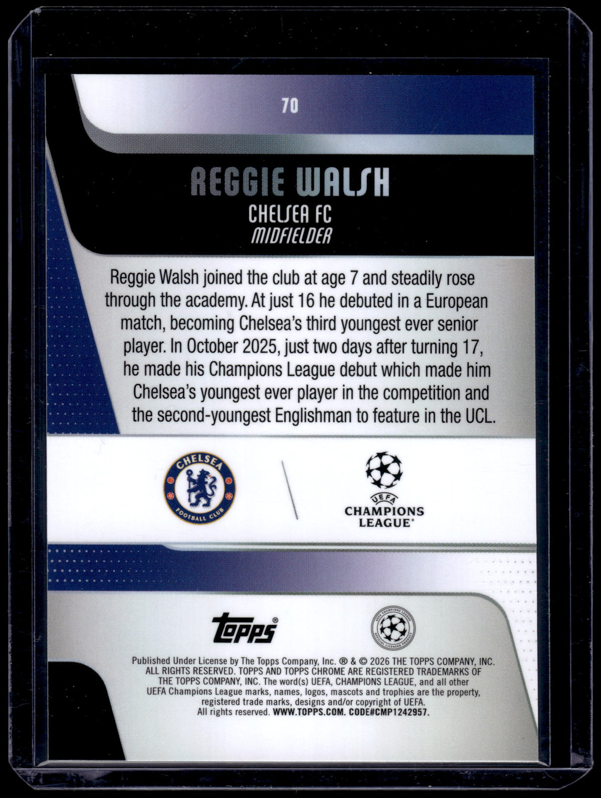 HL-INV 2026 Topps Chrome Reggie Walsh #70 RC