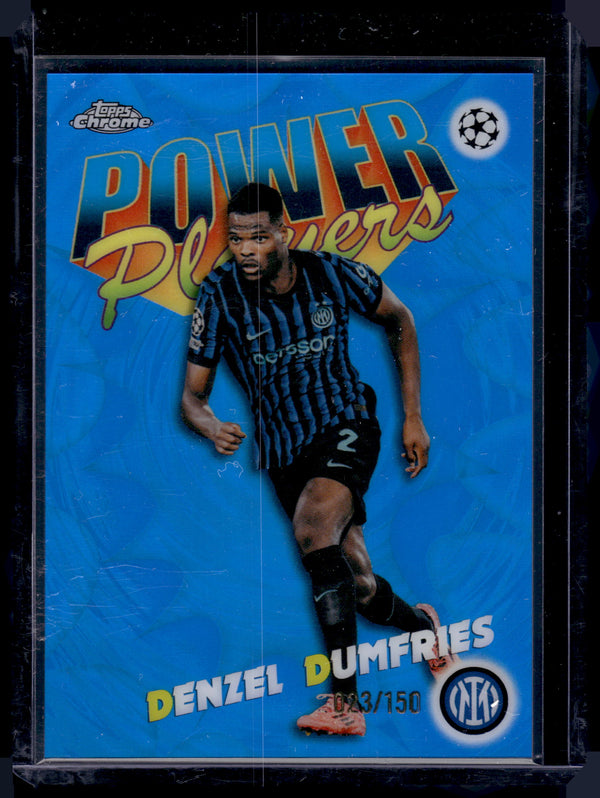 2026 Topps Chrome UEFA Power Players Denzel Dumfries #PP-24 Blue /150