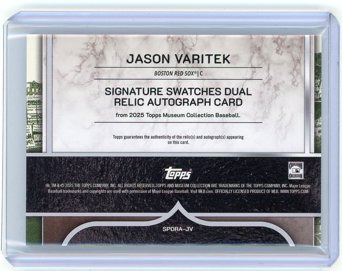 HL-P01 2025 Topps Museum Collection Jason Varitek #SPDRA-JV /75 Dual Relic Auto
