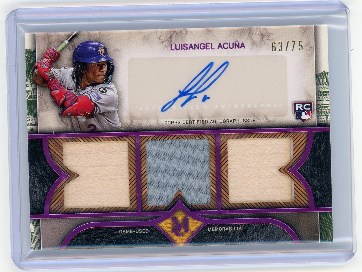 HL-P01 2025 Topps Museum Triple Relic Luisangel Acuña #SPTRA-LA /75 Auto RC
