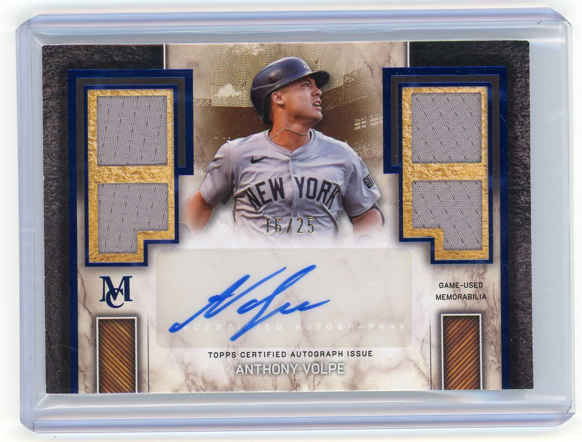 HL-P01 2025 Topps Museum Anthony Volpe #SPQRA-AV Sapphire /25 Auto Quad Relic