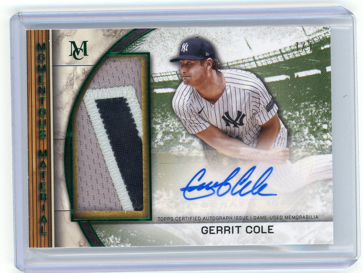 HL-P01 2025 Topps Museum Momentous Material Gerrit Cole #MMJPA-GC /1 Auto
