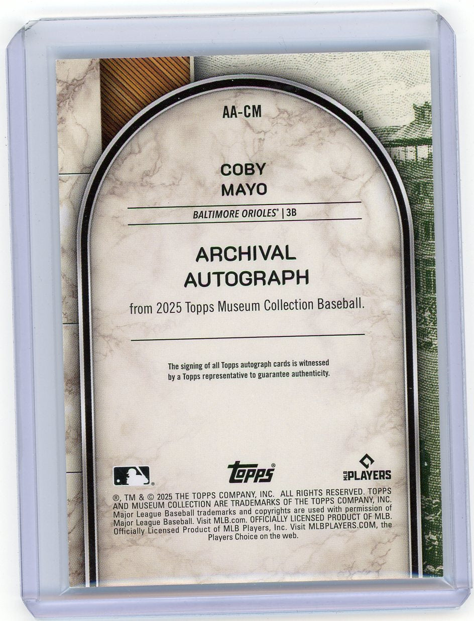 HL-P01 2025 Topps Museum Collection Coby Mayo #AA-CM /15 Auto RC