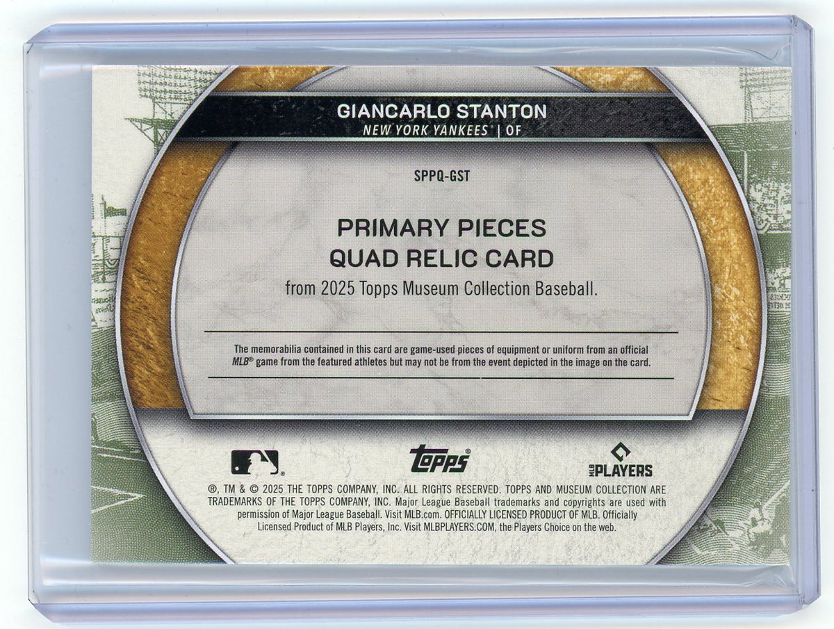 HL-P01 2025 Topps Museum Collection Quad Relic Giancarlo Stanton #SPPQ-GST /99