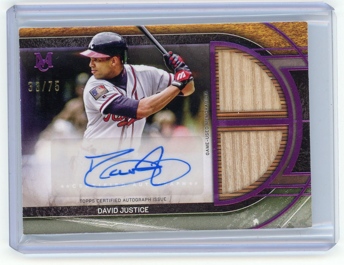 HL-P01 2025 Topps Museum Collection Dual Relic David Justice #SPDRA-DJ /75 Auto