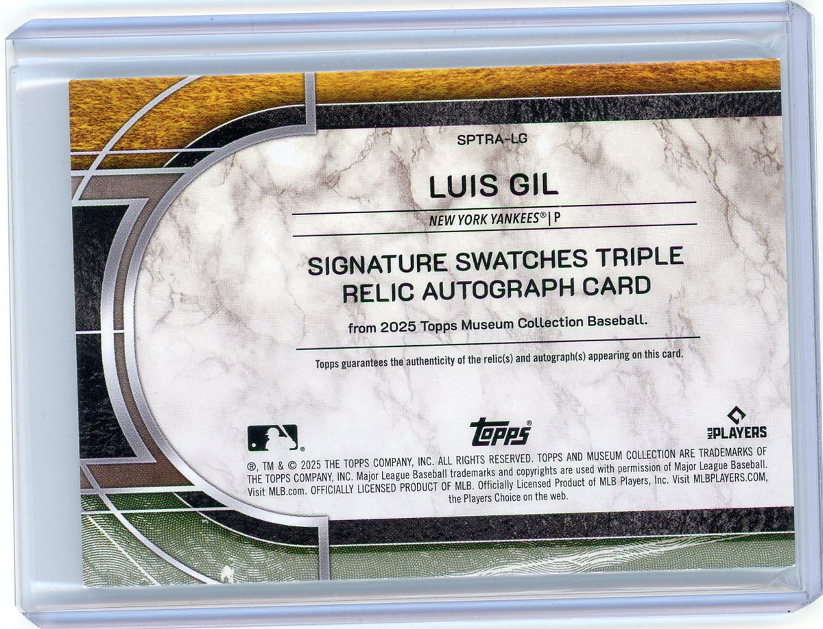 HL-P01 2025 Topps Museum Collection Triple Relic Luis Gil #SPTRA-LG /149 Auto