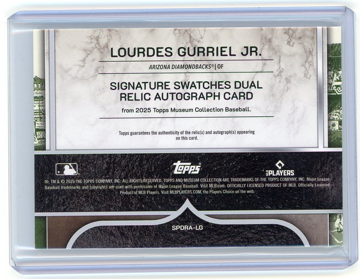 HL-P01 2025 Topps Museum Dual Relic Lourdes Gurriel Jr. #SPDRA-LG /20 Auto
