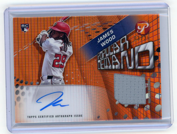 2025 Topps Pristine Popular Demand James Wood #PPDAR-JW Orange /25 Auto