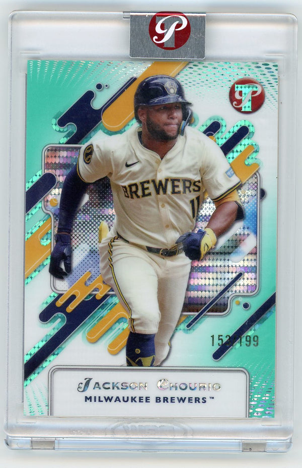 2025 Topps Pristine Jackson Chourio #136 Aqua Refractor /199