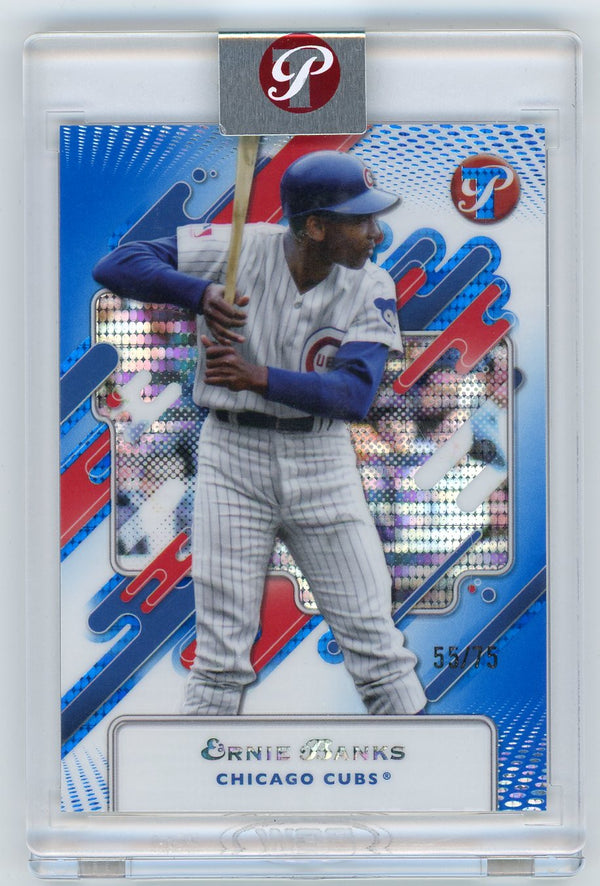 2025 Topps Pristine Ernie Banks #72 Blue Refractor /75