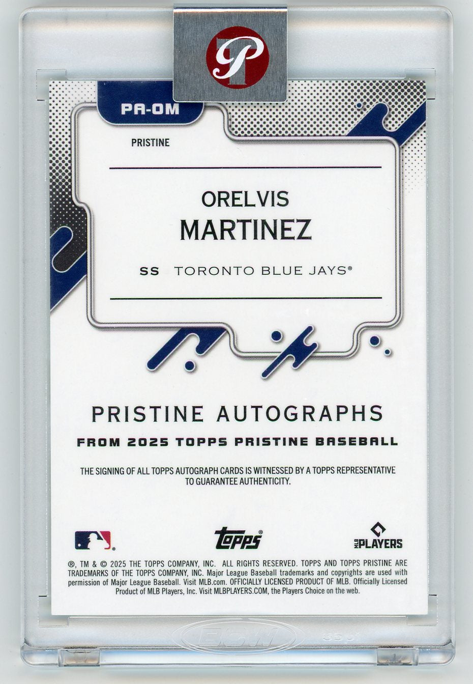 HL-P01 2025 Topps Pristine Orelvis Martinez #PA-OM Green Refractor /150 Auto RC
