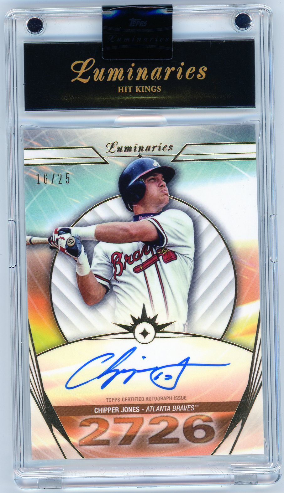 HL-P04 2024 Topps Luminaries Hit Kings Chipper Jones #HK-CJ /25 Auto